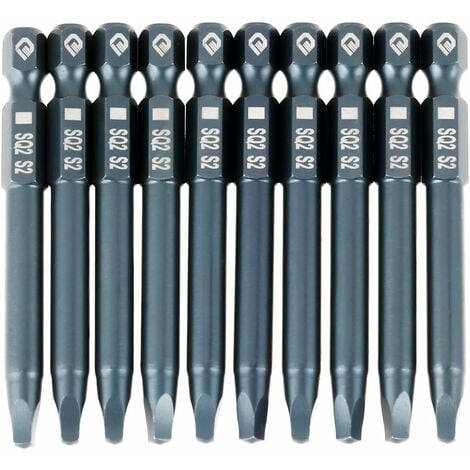 1/4" H6.3x65mm Embouts de tournevis à tête carrés magnétique,Set Embouts de tournevis hexagonale en acier allié S2 Guazhuni 10 pcs