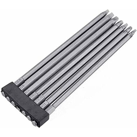 1/4" Hex Tige Long Magnétique Carré Tournevis Bits Set Outils Électriques, 150mm Longueur Guazhuni 7Pcs