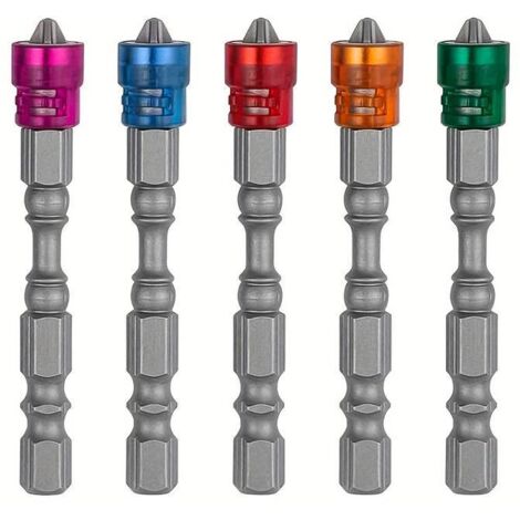 1/4"-Kreuzschlitz-Magnetschraubendreherkopf, PH2-Legierungsschraubendreherkopf, 65-mm-Sechskantschraubendreher mit Magnetkragen
