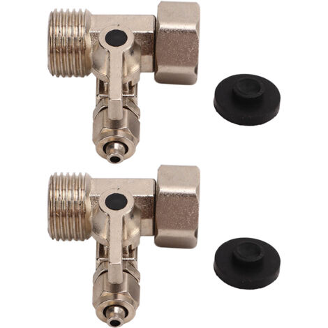1/4"-Kugelhahn für Wasserfilter, Ersatzteile für Wasserhähne aus Aluminiumlegierung - 2 Stück mit Dichtungen