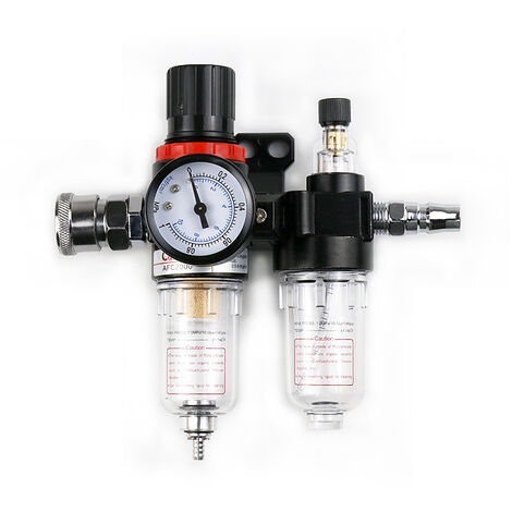 Luftfilter Druckregler 1/4" Kompressor Luft Werkzeug Öl/Wasserabscheider Kit 