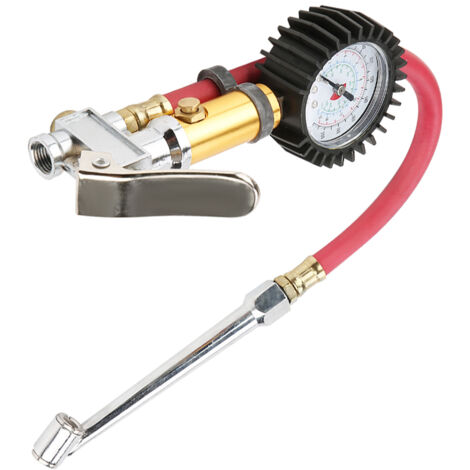 1/4" Motorrad-Reifendruckmesser mit Luftpumpe und Einstellrad zum Aufpumpen