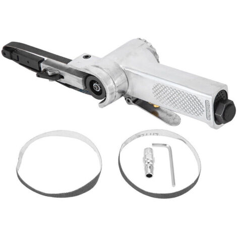 1/4 Po Ponceuse à Bande d'Air, 16000rpm Outil de Polissage Pneumatique avec Ponceuse à Bande à Air Industrielle et Courroies avec 360 Degrés de Rotation(10 330mm)