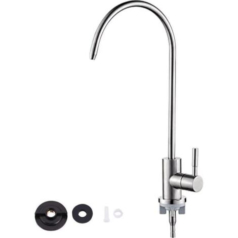 1/4 '' Robinet En Acier Inoxydable Chrome Plaqué Osmose Inverse Col De cygne Eau Potable Filtre Cuisine Robinet