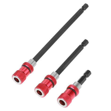 1/4"-Schnellspannfutter mit Magnet und 3 Schraubendreherverlängerungen (60, 100, 150 mm)