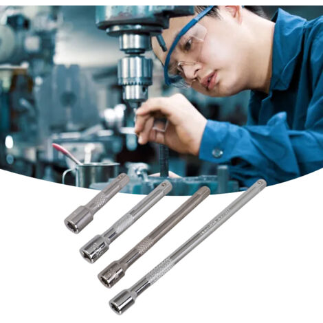 1/4-Zoll-Steckschlüssel-Verlängerungsset mit 4 langen Stangen (50 mm, 75 mm, 100 mm und 150 mm) – Chrom-Vanadium-Stahl – für industrielle und mechanische Arbeiten