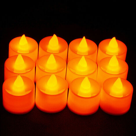 1/6/12 Pcs Candela Lampada a Candela Elettrica Senza Fiamma Candele Per La Decorazione Domestica Di Festa Di Compleanno Di Nozze, Giallo, 12 Pezzi - Giallo, 12 Pezzi