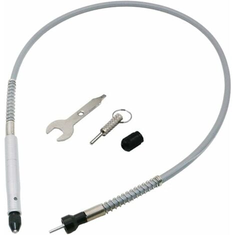 1/8 '(3.175 mm) Arbre Flexible adaptateur de fixation, flexible, câble d'extension de perceuse Mandrin pour Dremel et compatible meuleuse Outil avec clé, argent