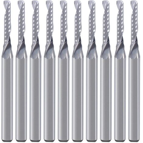 1/8 Zoll Einzelnut-Spiralfräserkopf-Schaftfräser, 5/64 Zoll Schnittdurchmesser, 15/32 Zoll Schnittlänge, für Acryl-PVC-MDF-Kunststoff