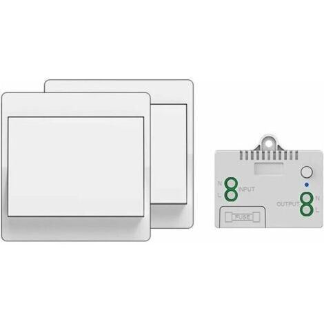 (1 a 2) Interruttore wireless autoalimentato, senza batterie, telecomando wireless per luci ed elettrodomestici, impermeabile e sicuro, installabile direttamente in bagno, ecc.