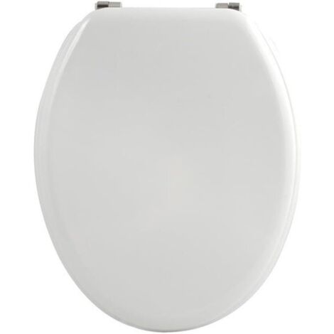 1 - Abattant WC - MDF - Charnières Inox - Installation Facile et Nettoyage Aisé - Salle de Bain - Blanc - 37x45cm
