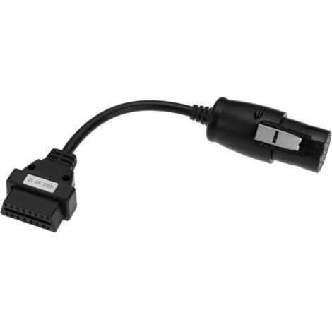 1 adaptateur de diagnostic OBD2 femelle 16 broches vers OBD1 mâle 30 broches, compatible avec les câbles de diagnostic pour camions Iveco, couleur noire.