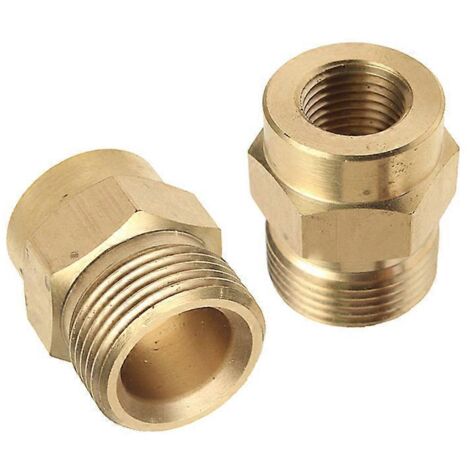 1 adaptateur de rondelle en laiton M22 14 mm x 1/4, coupleur d'adaptateur de lance à mousse 1/4 F2 pour connecteur de pot à mousse haute pression