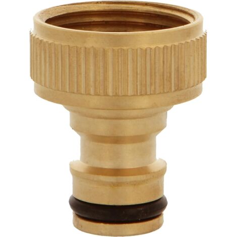 1 Adaptateur Robinet Tuyau 3/4 Pouces, Laiton, Finition Or Mat, Pour Jardinage Et Irrigation