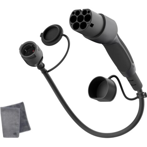 1 Adaptateur Type 2 Vers Schuko 16A, Câble 0,6m IP55 Pour Vélo Électrique Et Scooter
