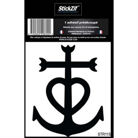 1 Adhesif Region SYMBOLE Croix DE CAMARGUE NOIRE