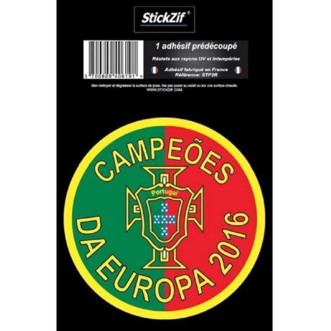 1 Adhesif Rond Avec Croix du Portugal Campeoes Da Europa 2016 STP2R