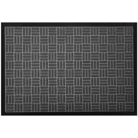 1 Alfombra de cocina moderna con borde, absorbente, antideslizante, lavable, gris - 45 x 75 cm