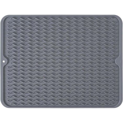 1 alfombrilla de secado, alfombrilla de secado de silicona gris oscuro, alfombrilla de secado rápido para accesorios de cocina