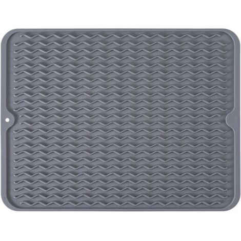1 alfombrilla de secado, alfombrilla de secado de silicona gris oscuro, alfombrilla de secado rápido para accesorios de cocina