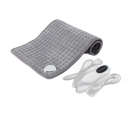 1 almohadilla térmica eléctrica, gris, almohadilla térmica con apagado automático, manta térmica con 10 configuraciones de temperatura