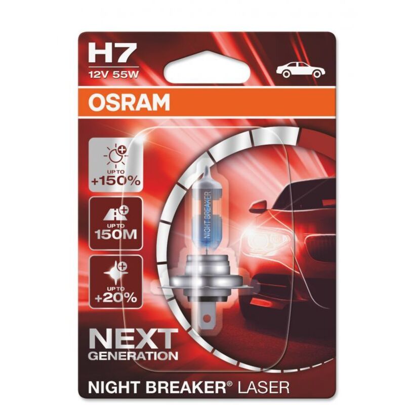 1 Ampoule halogène auto Osram night breaker® laser H7 12V 64210NL-01B