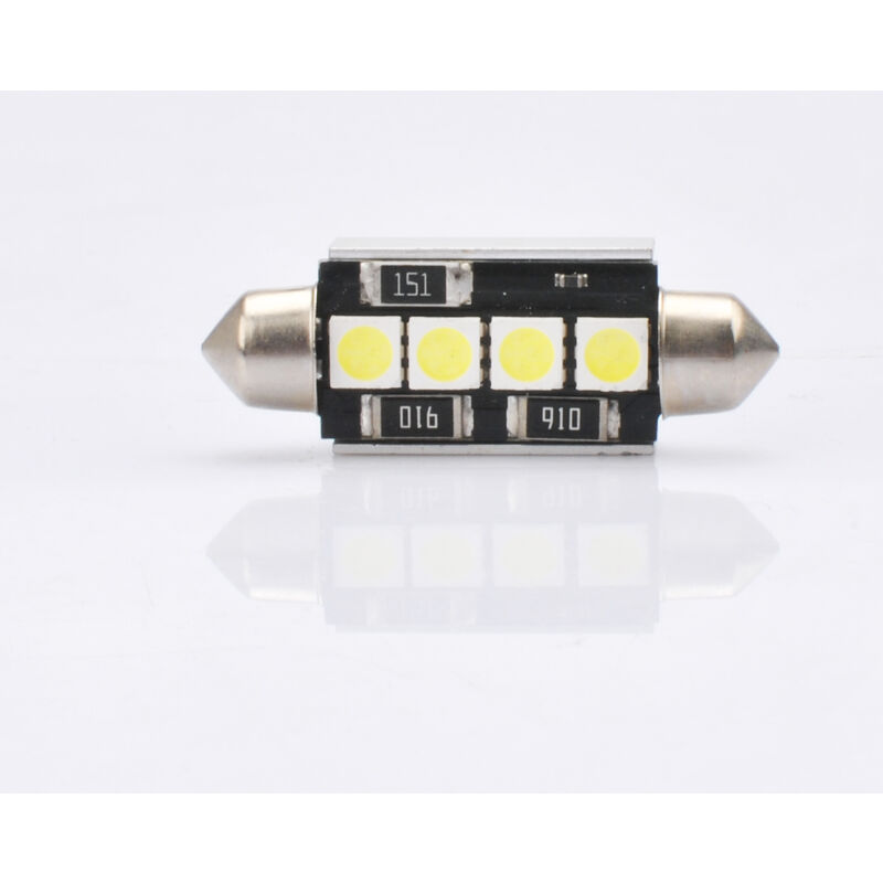 1 Ampoule navette C5W 41mm canbus 4 leds SMD5050 12V 0,72W blanc