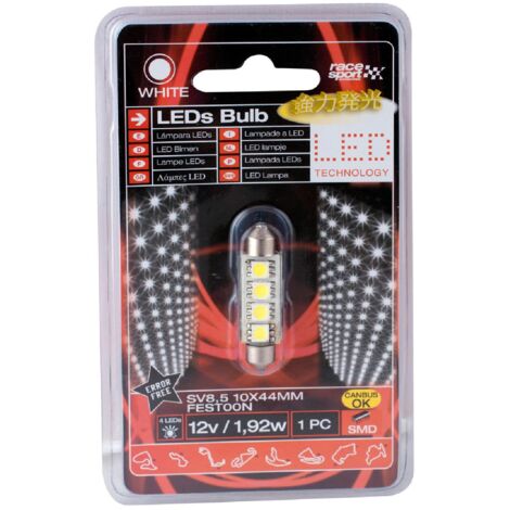 1 Ampoule Navette Led Blanc SMD SV8.5 12V