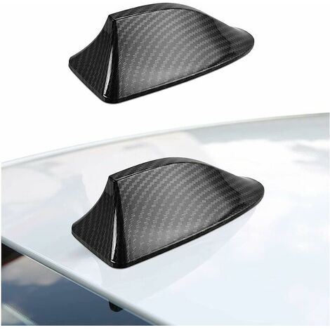 1 antena de tiburón, antena de tiburón para coche, aleta de coche, antena universal para coche, mejora la señal del vehículo para coches, SUV, coches deportivos (patrón de fibra de carbono negro)