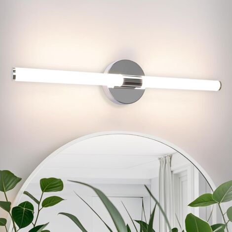 1 Applique murale LED, 60CM, Chromée, IP44, 4000K, Salle de bain