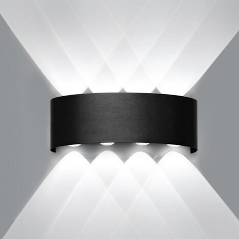 1 Applique Murale LED 8W IP65 Aluminium Étanche Blanc Froid 6000K Pour Intérieur Extérieur Salon Couloir
