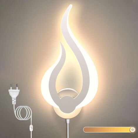 1 Applique Murale LED, Dimmable, Acrylique, 10W, Avec Interrupteur Et Prise EU, Pour Salon Chambre Bureau