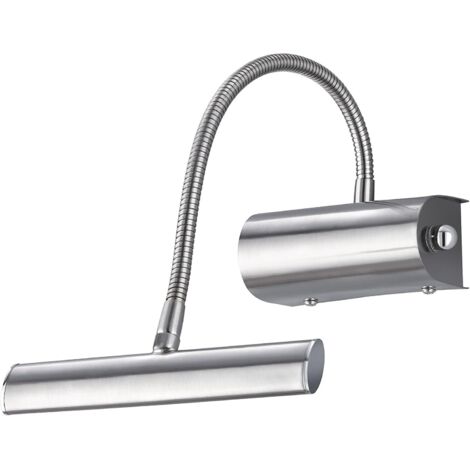 1 Applique murale LED, Métal nickel mat, Bras flexible, Variateur rotatif, Intérieur