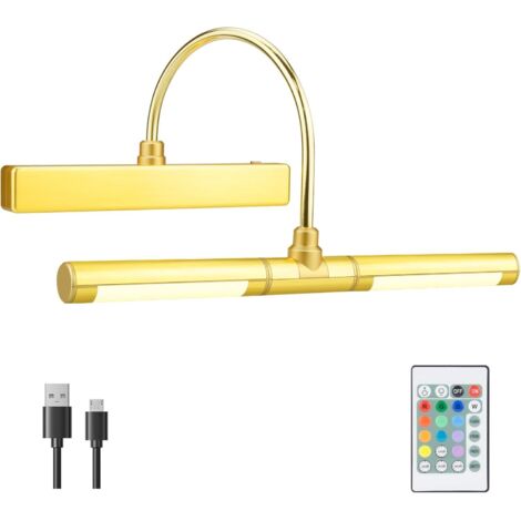 1 Applique Murale LED, Tête Rotative 180°, Télécommande Sans Fil, 12 Couleurs RGB, Minuterie Intégrée, Pour Tableaux