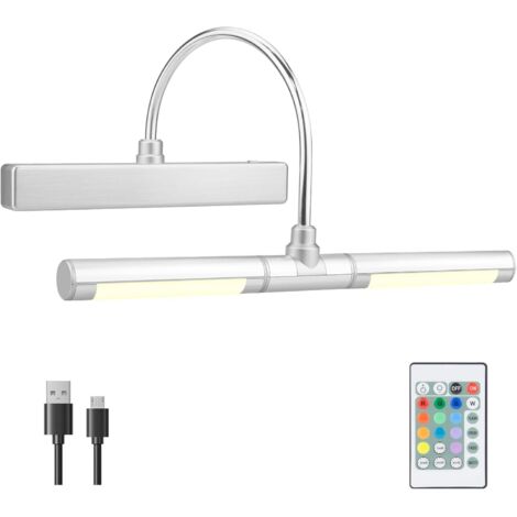 1 Applique Murale LED, Tête Rotative 180°, Télécommande Sans Fil, Minuterie Intégrée, Pour Tableau Et Vitrine