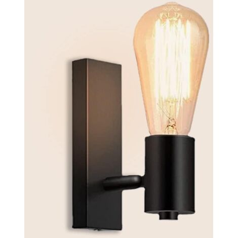1 Applique Murale Métal, Design Rétro, Douille E27, Orientable 360°, Pour Salon Couloir