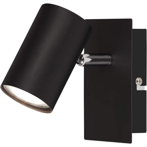 1 Applique Murale Spot Orientable Métal Noir Culot GU10 Max 40W Salon Chambre