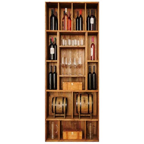 1. Autocollant mural 3D créatif pour décoration chambre, poster imperméable DIY, papier peint adhésif pour cave à vin, décoration murale porte.