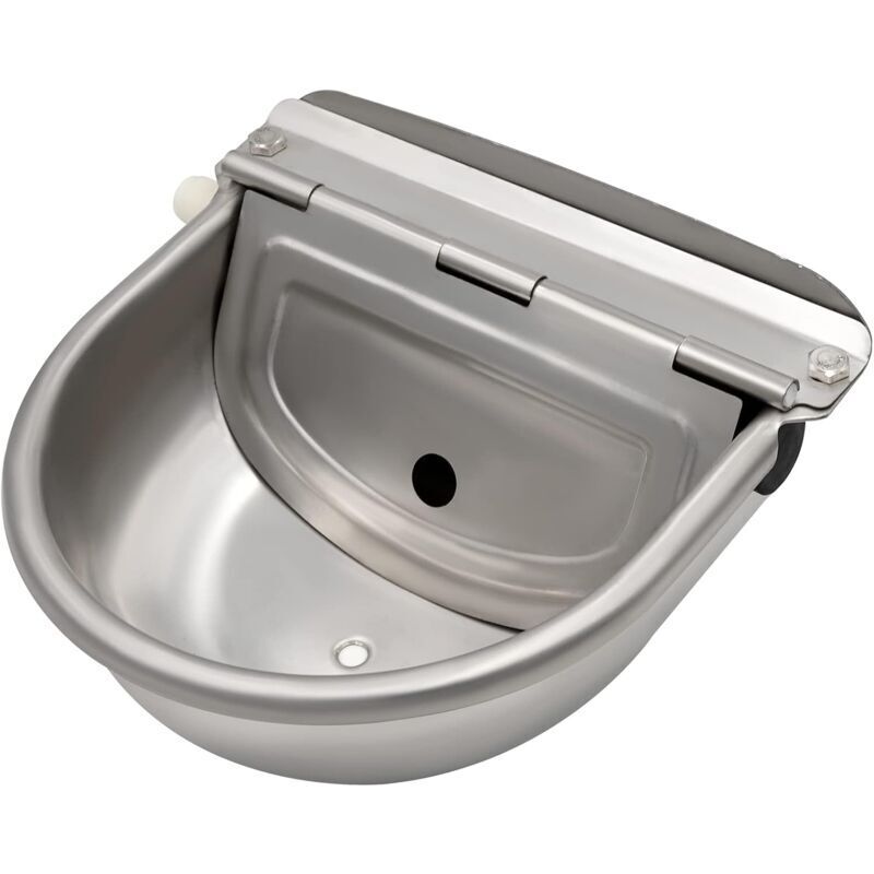 1 automatic stainless steel waterer with adjustable floating valve, for livestock, horses, and dogs, for outdoor use on farms and stables