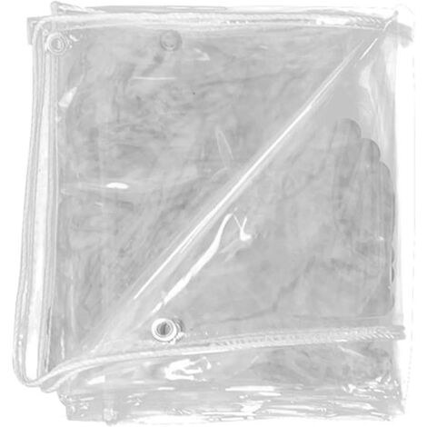 1 Bâche transparente imperméable perforée Bâche transparente imperméable, bâche transparente résistante, imperméable, coupe-vent, résistante aux UV, adaptée aux terrasses, à l'extérieur (2 x 2,5 m).