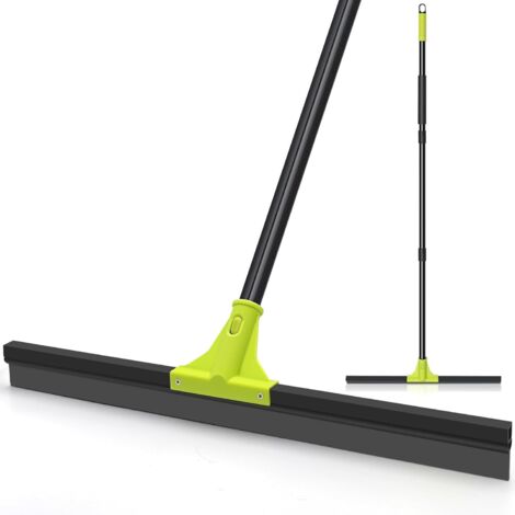 1 Balai Raclette, Tête Large 60 cm, Manche Télescopique 158 cm, Angle 45°, Caoutchouc Durable, Terrasse Salle de Bain Garage