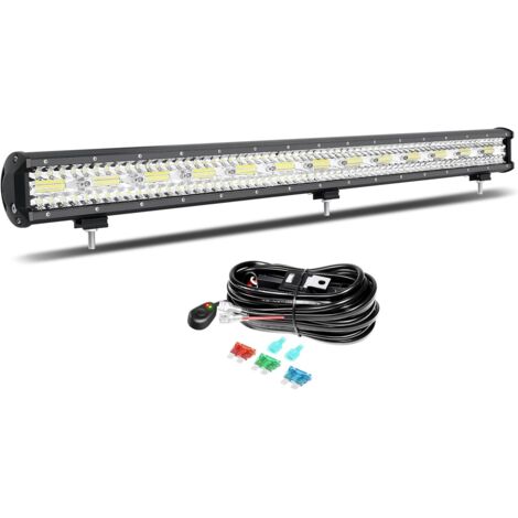 1 Barre LED 93cm 780W, Rampe Étanche IP67 6000K, Kit Câblage 12V Pour 4x4 Camion Bateau