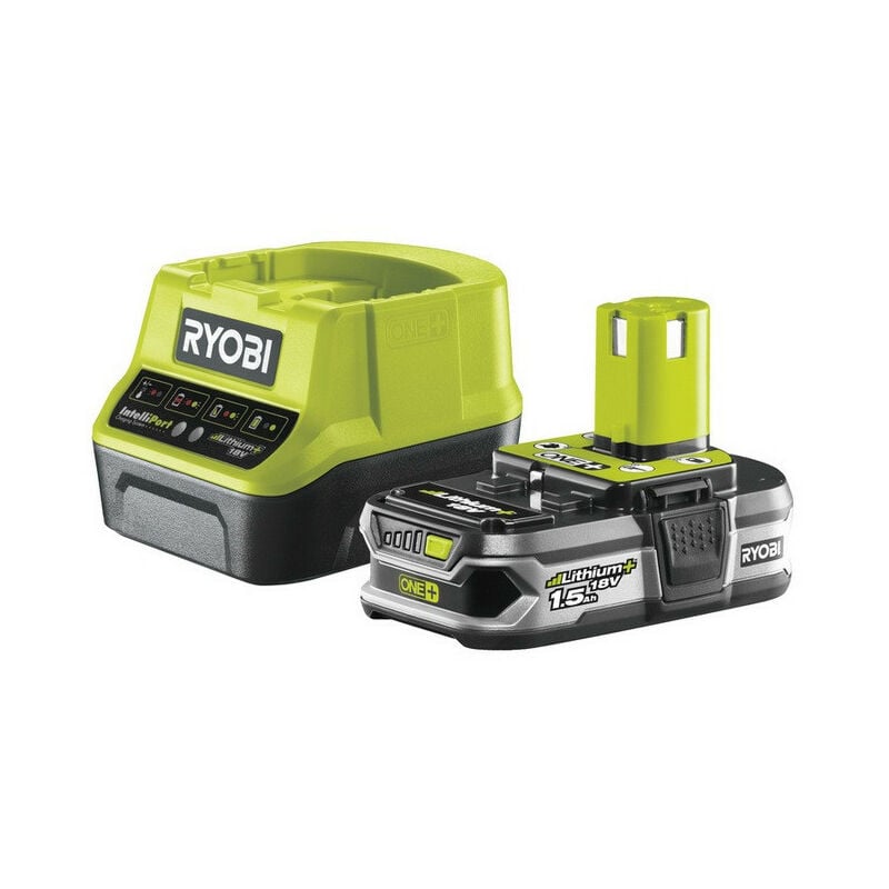 

Ryobi - Cargador rápido 2.0A y batería de Litio+ 18V 1.5Ah One+ - RC18120-115