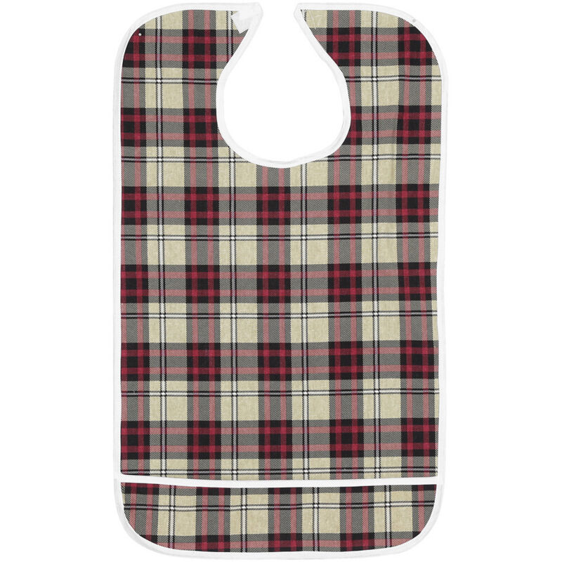 1 bavoir imperméable 45 x 75 cm pour adulte/personne âgée, lavable, avec poche, pour protéger les vêtements lors des repas.