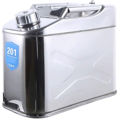 1 Bidon Acier Inoxydable 10L Avec Tuyau Essence Diesel Pour Voiture Bateau Camping