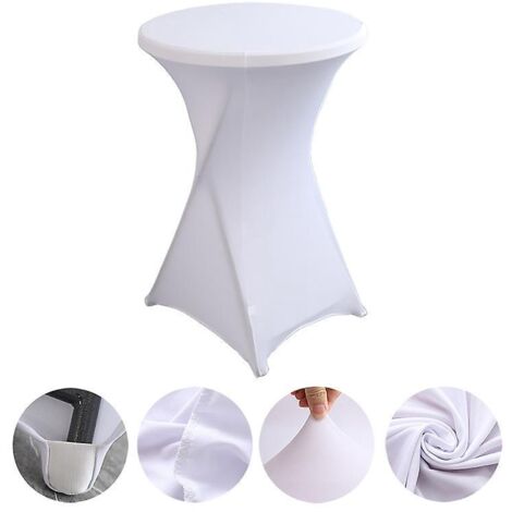 1 Blanc Housse De Table Haute Stretch Rouge  60110cm Nappe Mange-debout Protection Table Cocktail Table De Banquet De Mariage