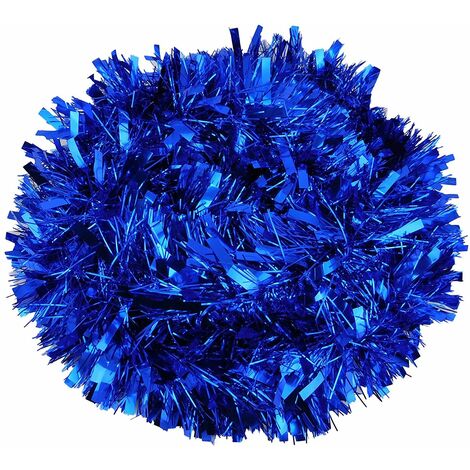 1 Blue Tinsel Christmas Decorations Tree 9cmx2m