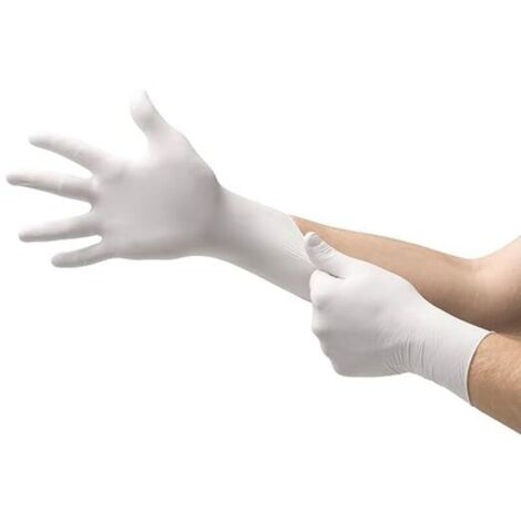 1 boîte de gants jetables épais blancs taille L