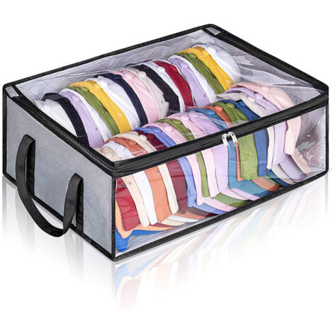 1 boîte de rangement pour casquette de baseball grise 50,8 x 40,6 x 17 cm, sac fourre-tout de rangement pour chapeau