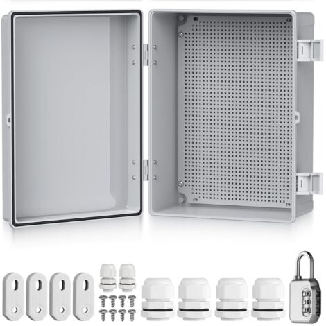 1 boîtier de jonction, abs 3mm, étanche ip67, résistant 60kg, avec serrure, pour jardin, piscine